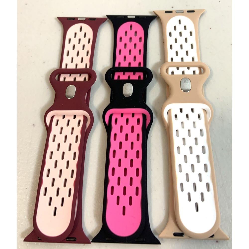 Smart Watch Bands 42 44 45mm Silicone Vent S/M Lot of‎ 3